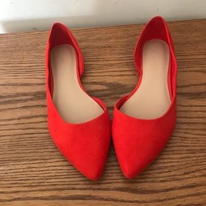 H&M Pointed Coral Faux Suede Flats!!! Beautiful!!